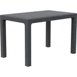 MEGA PLAST Mega Plast, plastový stůl RATAN LUX, 75 x 120 x 75 cm, vhodný k židlým BELLA a RATAN LUX, antracit