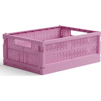 Úložný box Skládací přepravka / midi box Made Crate - Soft fuchsia