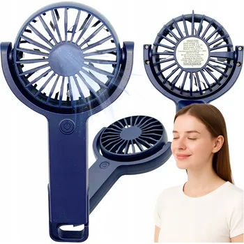 Vzduchotechnika Ventilátor Větrník Mini Ruční Stolní Tichý Turistický Větráček USB-C
