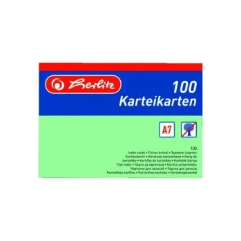 Archivační box Herlitz - Karty do kartotéky A7, zelené, linka