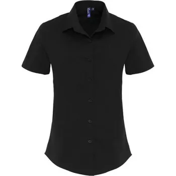 Dámská košile Premier Workwear Dámská bavlněná košile s krátkým rukávem PR346 Black S