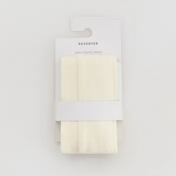 Dívčí oblečení Reserved - Vzorované punčochové kalhoty 40 den - krémová - 510FX-01X - 510FX-01X-U11