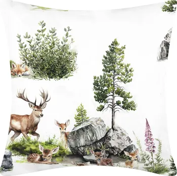 Povlak na dekorativní polštářek DARRÉ Bavlněný povlak na polštář Zvířátka v divočině Velikost: 40 x 40