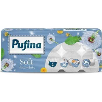 Toaletní papíry Neznámý Toaletní papír "Soft White", bez parfemace, 2-vrstvý, 10 rolí, PUFINA PP20645