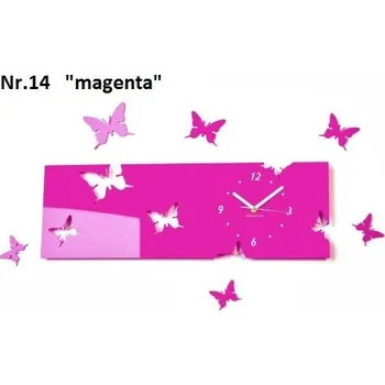 Hodiny Nástěnné hodiny Butterflies z akrylového skla Růžová