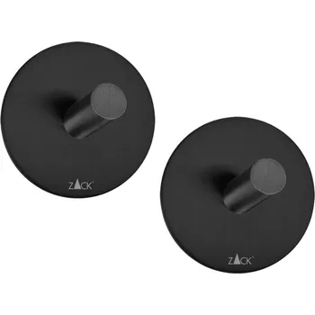 Držák na ručník Háček na ručník DUPLO 4,5 cm, sada 2 ks, černá, nerezová ocel, Zack