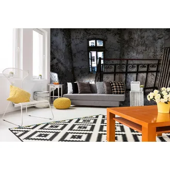 Fototapeta DIMEX | Samolepicí vliesová fototapeta na zeď Zábradlí MA-5-0854 | 375 x 250 cm | modrá, béžová, černá, šedá + Samolepicí vliesová fototapeta na stěnu DIMEX Zábradlí MA50854 v rozměru 375 x 250 cm