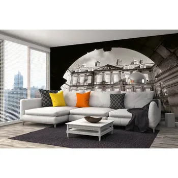 Fototapeta DIMEX | Samolepicí vliesová fototapeta na zeď Zámek Holyrood II. MA-5-1055 | 375 x 250 cm | bílá, černá, šedá + Samolepicí vliesová fototapeta na stěnu DIMEX Zámek Holyrood II. MA51055 v rozměru 375 x 250 cm