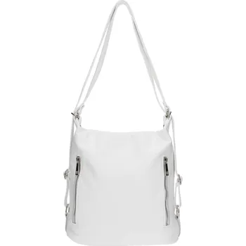 Městský batoh Dámská kožená batůžko kabelka Italia Maura - bílá