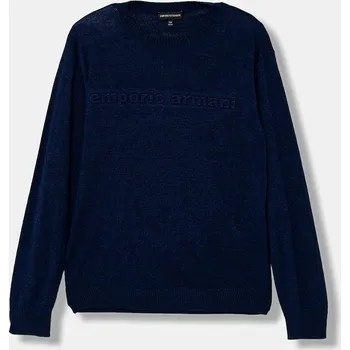 Dívčí svetr Dětský vlněný svetr Emporio Armani tmavomodrá barva, EB000808 AF18839 EB000808.AF18839 59X, vel. 142