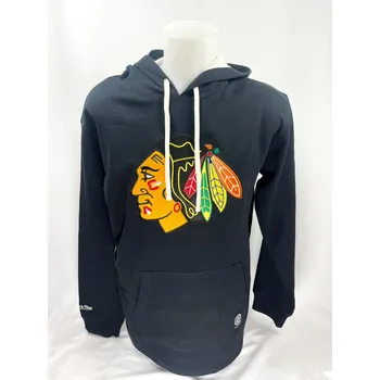 Pánská mikina Mitchell & Ness Pánská mikina Chicago Blackhawks NHL Thermal Lightweight Hoodie Current Logo Velikost: XL