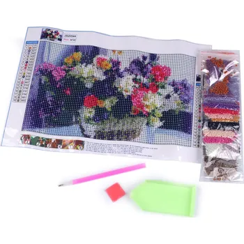 Galanterie Diamantové malování 20x30 cm Balení: 1 sada, Varianta: 7 viz foto kytice - 8596475346597