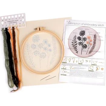 Vyšívací vzor Sada na vyšívání s předtištěným motivem, rostliny, traviny Balení: 1 sada, Varianta: 2 viz foto - 8596475466837