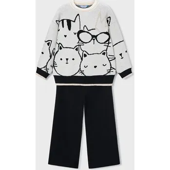 Dívčí svetr Dětská souprava Mayoral černá barva, 4583 4583.6H.Mini.9BYA 99X, vel. 110