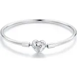 Elenys stříbrný pevný platinovaný náramek na přívěsky Velikost: 19 cm