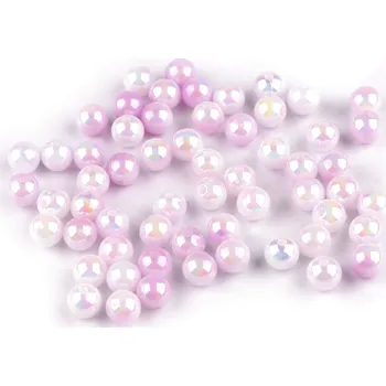 Šperk Plastové korálky s mermaid efektem Ø6 mm Balení: 20 g, Varianta: 4 fialová nejsvětlejší - 8596475564946