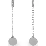 Náušnice z nerezové oceli s broušenými kamínky Balení: 1 pár, Varianta: 1 stříbrná - 8596475461153