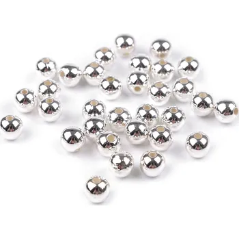 Korálek Plastové voskové korálky / perly Glance Metalic Ø8 mm Balení: 20 g, Varianta: stříbrná světlá - 8596475436939