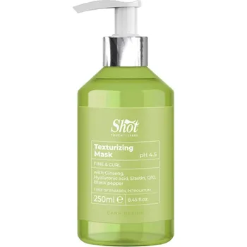 Vlasová regenerace Shot Texturizing Mask - maska ​​pro vytvoření textury pro jemné a kudrnaté vlasy Texturizing - maska, 250 ml