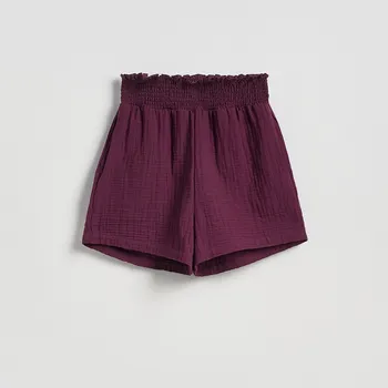 Reserved - Mušelínové kraťasy - mahagonová - 332HZ-93X - 332HZ-93X-L