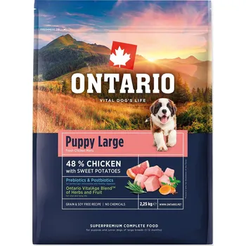 Krmivo pro psa ONTARIO Puppy & Junior Large Chicken & Sweet Potatoes 2,25 kg