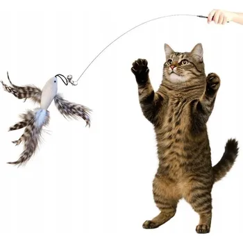 Hračka pro kočku Rybářský prut Emes pro kočky s držákem