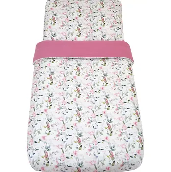 Povlečení ESITO | Luxusní dětské povlečení mušelín Birdie - růžová / 100 x 135, 60 x 40 cm