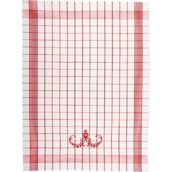 Utěrka Sleep-well Utěrky Pozitiv s cibulákovým vzorem bílé s červenou výšivkou 50x70cm 3ks