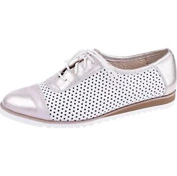 Dámské polobotky OBUV JANA ČR Boty Jana 000 bílo-zlaté dámské kožené polobotky Velikost: 36