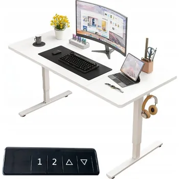 Psací stůl Rebiko Elektrický Psací Stůl Nastavitelný 160 cm 160 x 60 x 72 cm bílý
