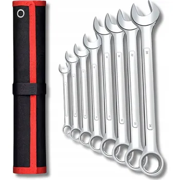 Klíč Otevřený a očkový klíč, ocelová sada 8 kusů, 8-24 mm