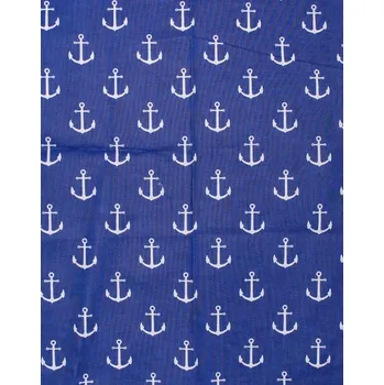 Bavlněná česká látka šíře 160cm - bílá kotva na modré (50cm)