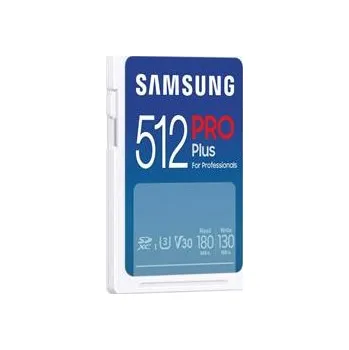 Ukládání dat Samsung paměťová karta 512GB PRO Plus SDXC CL10 U3 V30 (č/z: až 180/až 130MB/s)