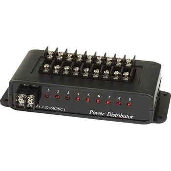 Patch panel XtendLan Rozbočovací panel napájení na zeď, 9x výstupy chráněné pojistkou, každý odběr s vlastní LED diodou ZP09