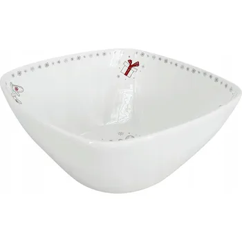 Miska Quadro Koleda (26x11cm), bílá s vánoční dekorací