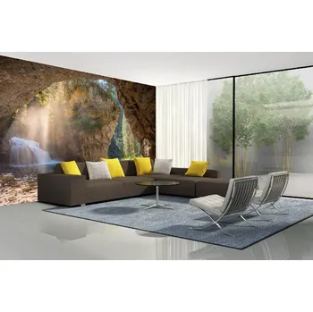 Fototapeta DIMEX | Samolepicí vliesová fototapeta na zeď Jeskyně MA-5-1699 | 375 x 250 cm | zelená, modrá, hnědá + Samolepicí vliesová fototapeta na stěnu DIMEX Jeskyně MA51699 v rozměru 375 x 250 cm