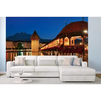 Fototapeta DIMEX | Samolepicí vliesová fototapeta na zeď Vodárenská věž MA-5-0650 | 375 x 250 cm | modrá, černá, žlutá + Samolepicí vliesová fototapeta na stěnu DIMEX Vodárenská věž MA50650 v rozměru 375 x 250 cm