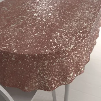 ubrus Velký sametový oválný ubrus Isabela IBL-013 Gold Design starorůžový 160x200 cm