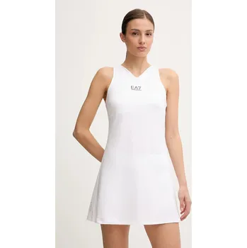 Dámské šaty Sportovní šaty EA7 Emporio Armani bílá barva, mini, AF14524.7W000317 00X, vel. L