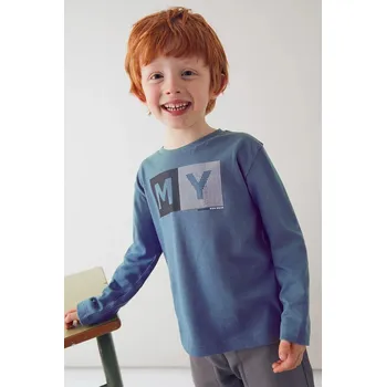 Chlapecké tričko Bavlněné tričko s dlouhým rukávem Mayoral 173.5C.Mini.9BYA modrá 95X, vel. 134