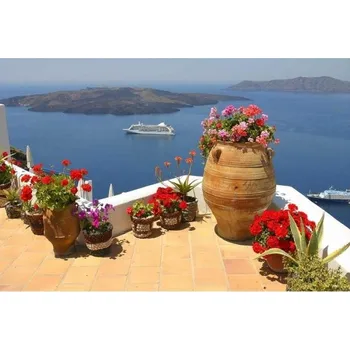 Fototapeta DIMEX | Samolepicí vliesová fototapeta na zeď Řecko MA-5-0205 | 375 x 250 cm | vícebarevná, modrá, bílá + Samolepicí vliesová fototapeta na stěnu DIMEX Řecko MA50205 v rozměru 375 x 250 cm