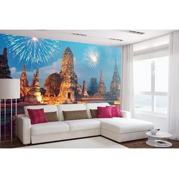 Fototapeta DIMEX | Samolepicí vliesová fototapeta na zeď Exotický nový rok MA-5-1159 | 375 x 250 cm | modrá, bílá, hnědá + Samolepicí vliesová fototapeta na stěnu DIMEX Exotický nový rok MA51159 v rozměru 375 x 250 cm