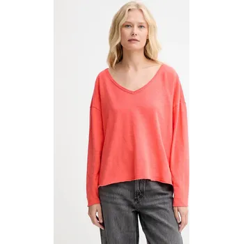 Bavlněné tričko s dlouhým rukávem American Vintage SON02GG oranžová 23X, vel. L