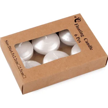 Svíčka Plovoucí svíčky Ø4,5 cm Balení: 6 ks, Varianta: 1 bílá perleť - 8596475530965