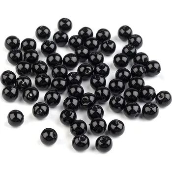 Korálek Plastové voskové korálky / perly Glance Ø6 mm Balení: 20 g, Varianta: F75 černá - 8591149981326
