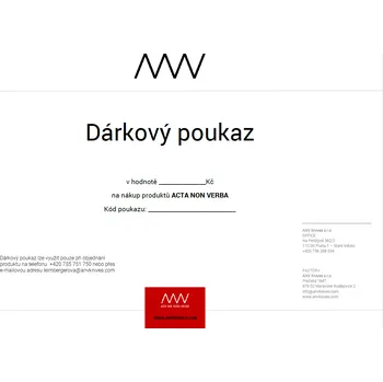 Pouzdro na nůž ACTA NON VERBA ANV GIFT VOUCHER Value: By agreement