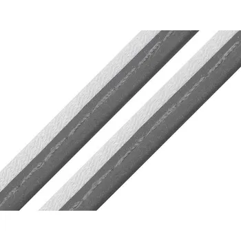 Polyesterová paspulka / kédr šíře 10 mm Balení: 1 m, Varianta: 3 šedá reflexní - 8591149567056