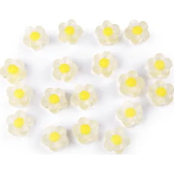 Korálek Plastové korálky květ matný Ø13 mm Balení: 10 g, Varianta: 1 žlutá světlá - 8596475277747