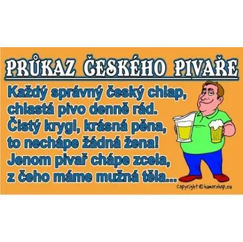 Žertovný předmět Průkaz Průkaz českého pivaře