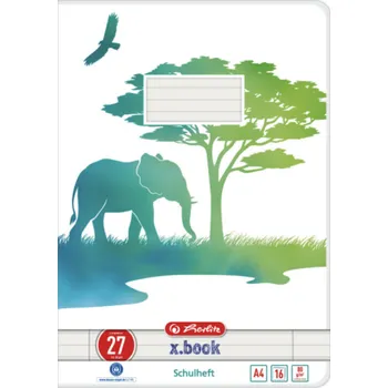 Sešit Sešit A4/16 listů, linka s 2 okraji, GREENline Slon